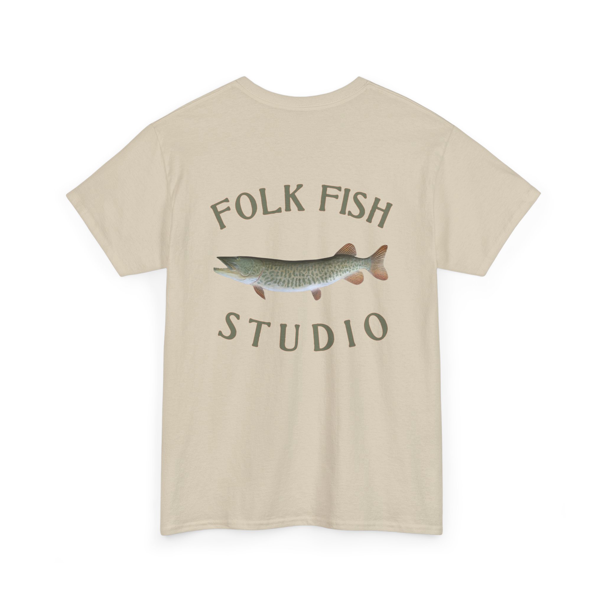 Water Wolf Muskellunge Folk Fish T-Shirt - Image 16