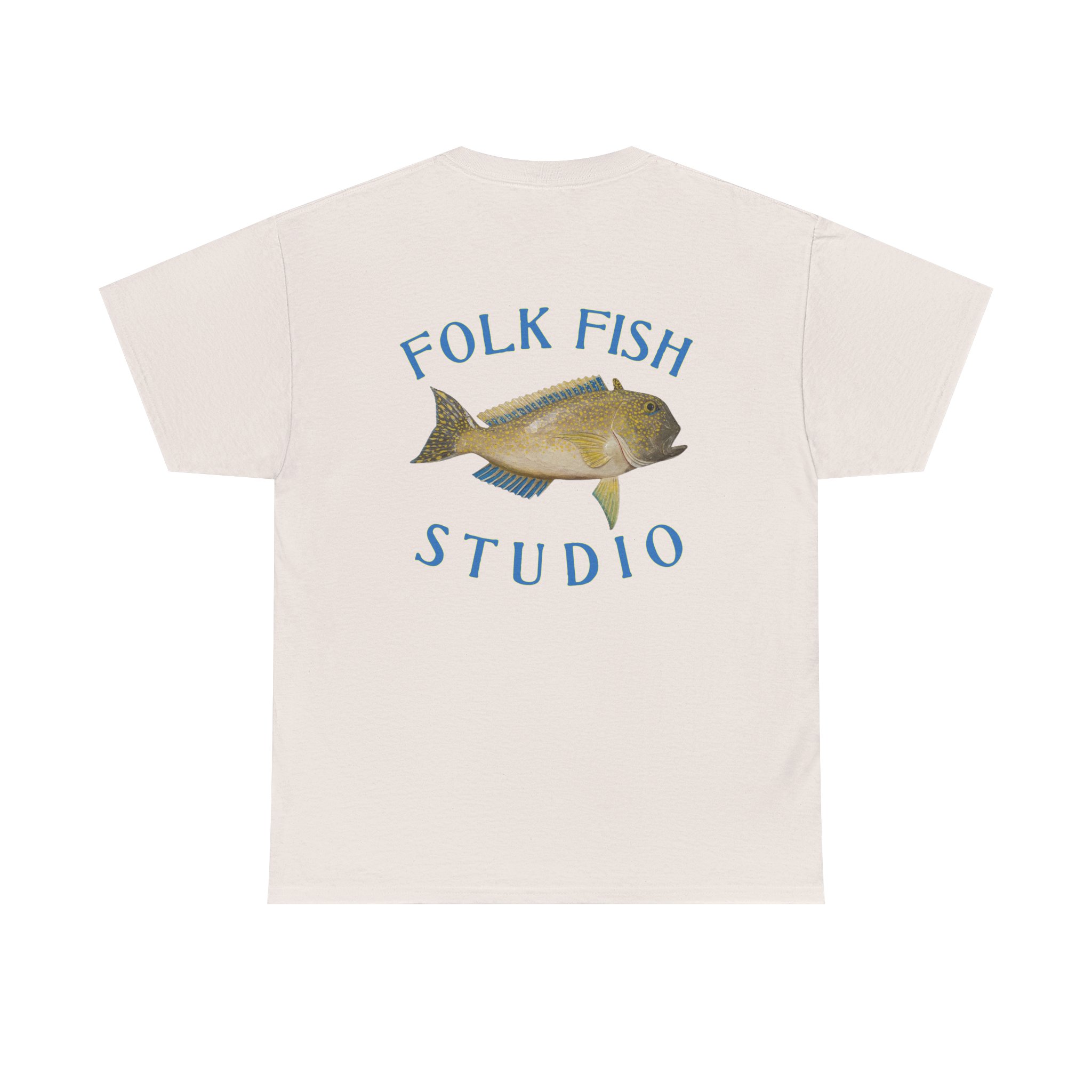 Golden Tile Folk Fish T-Shirt - Image 5