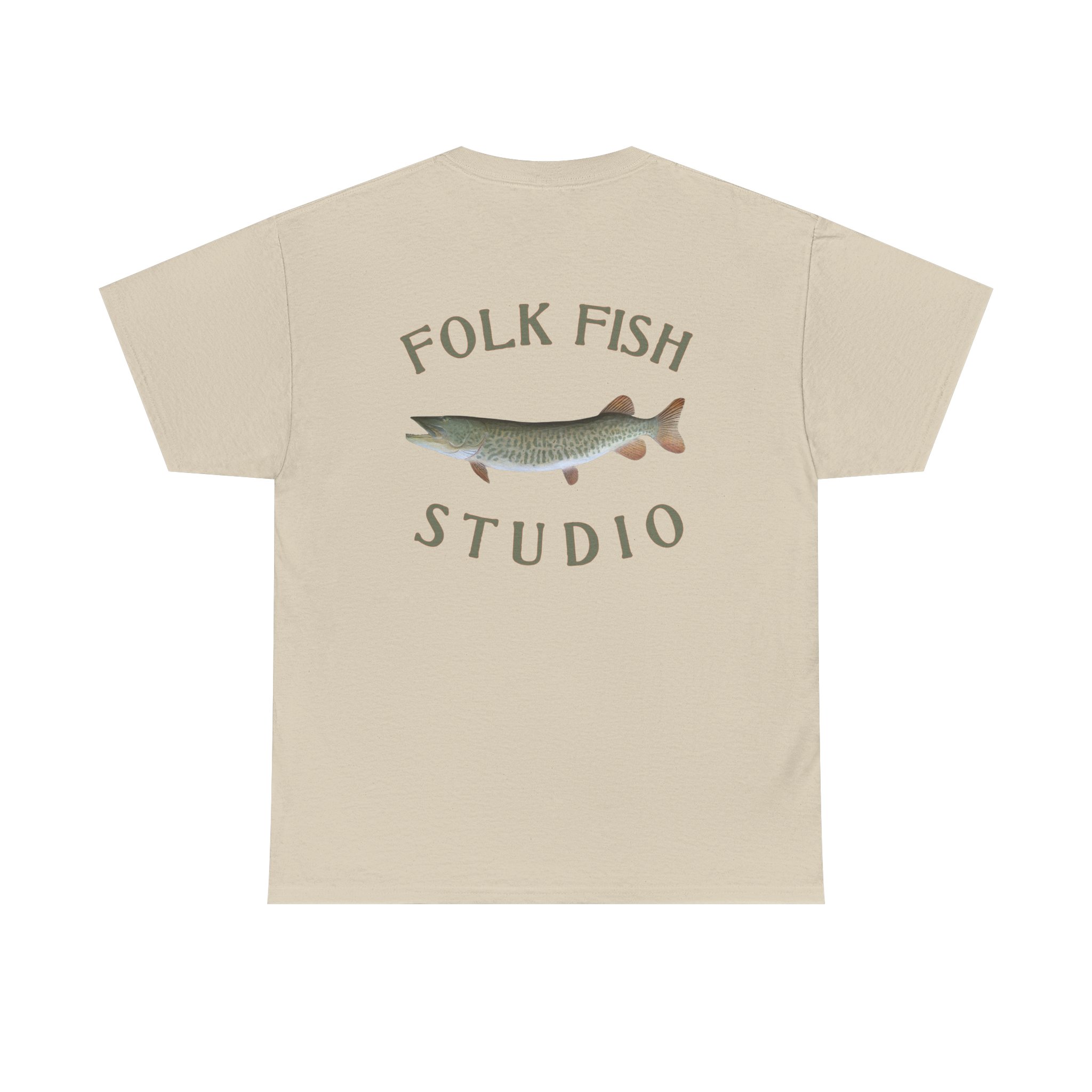 Water Wolf Muskellunge Folk Fish T-Shirt - Image 14