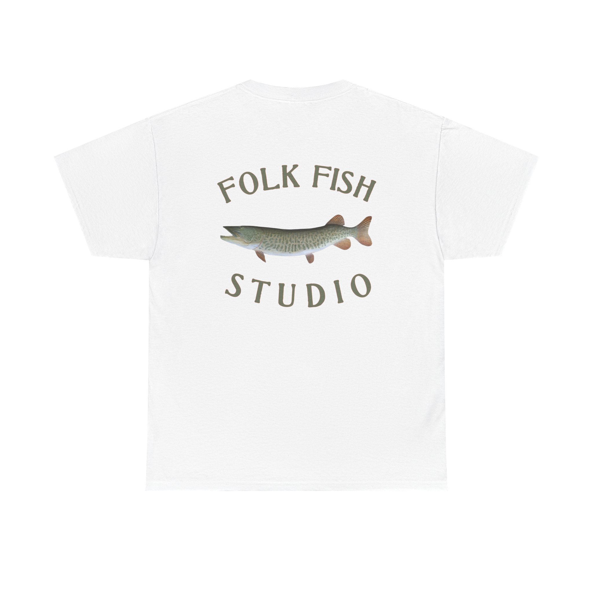 Water Wolf Muskellunge Folk Fish T-Shirt - Image 10