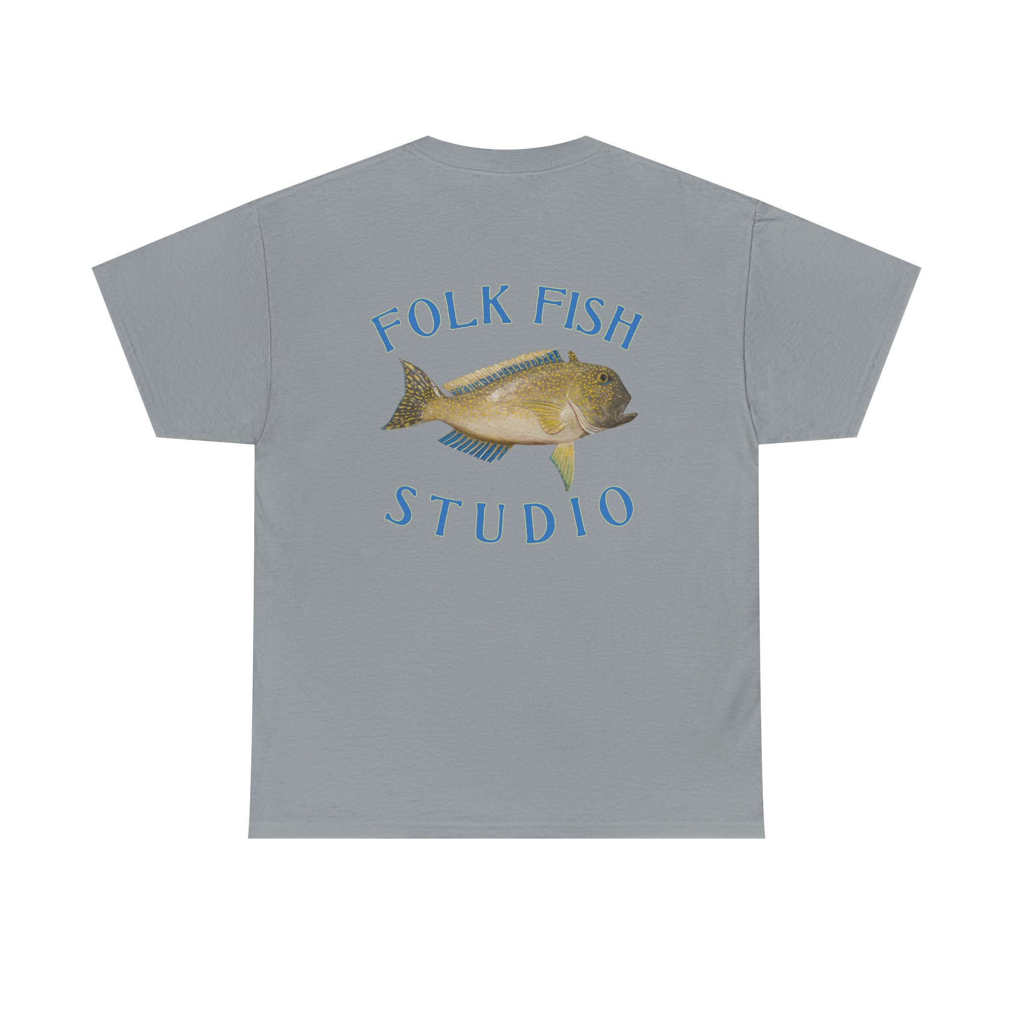 Golden Tile Folk Fish T-Shirt - Image 10