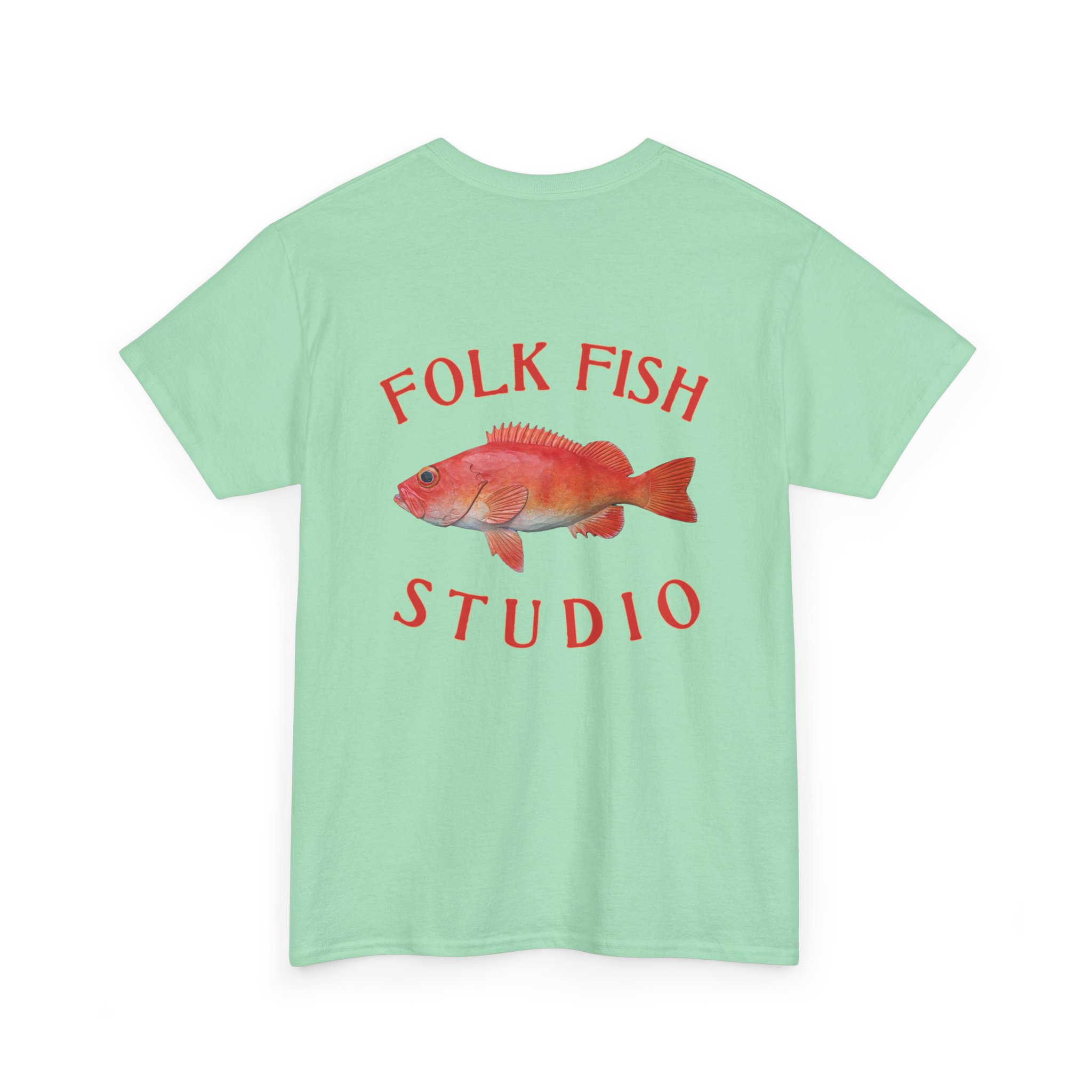 Acadian Redfish Folk Fish T-Shirt - Image 4