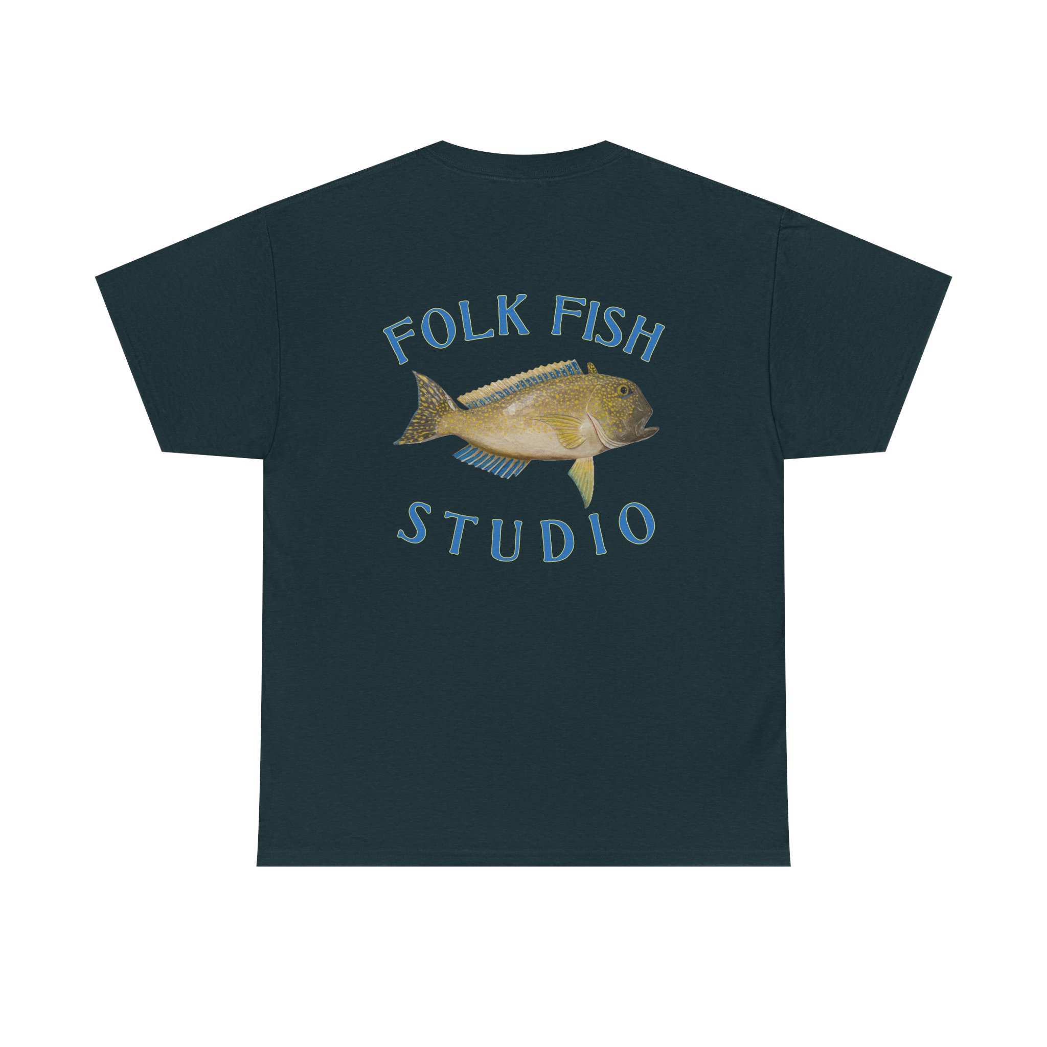 Golden Tile Folk Fish T-Shirt - Image 14