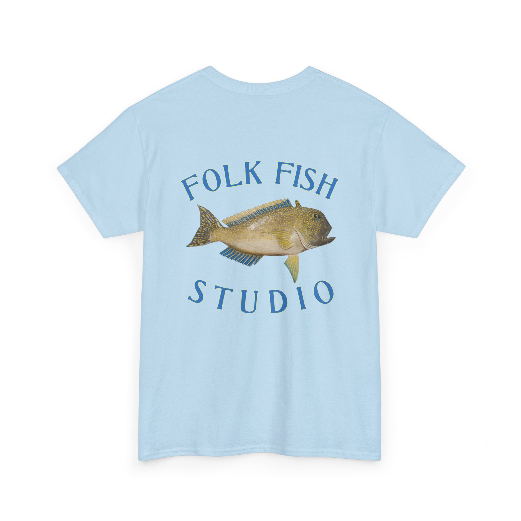 Golden Tile Folk Fish T-Shirt - Image 4
