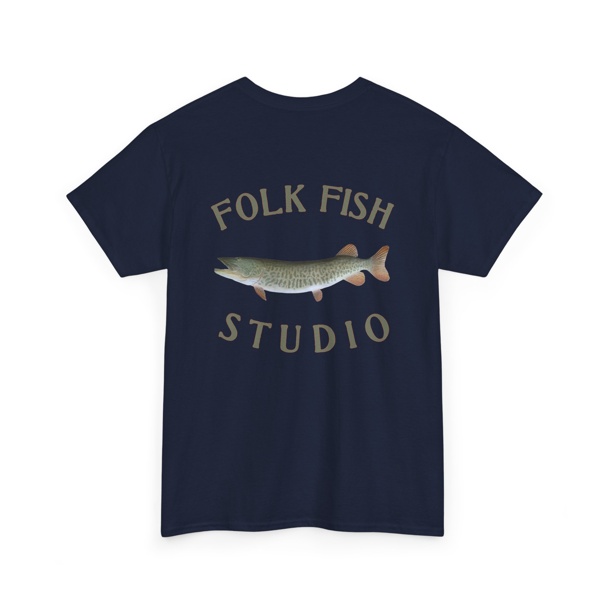 Water Wolf Muskellunge Folk Fish T-Shirt - Image 20