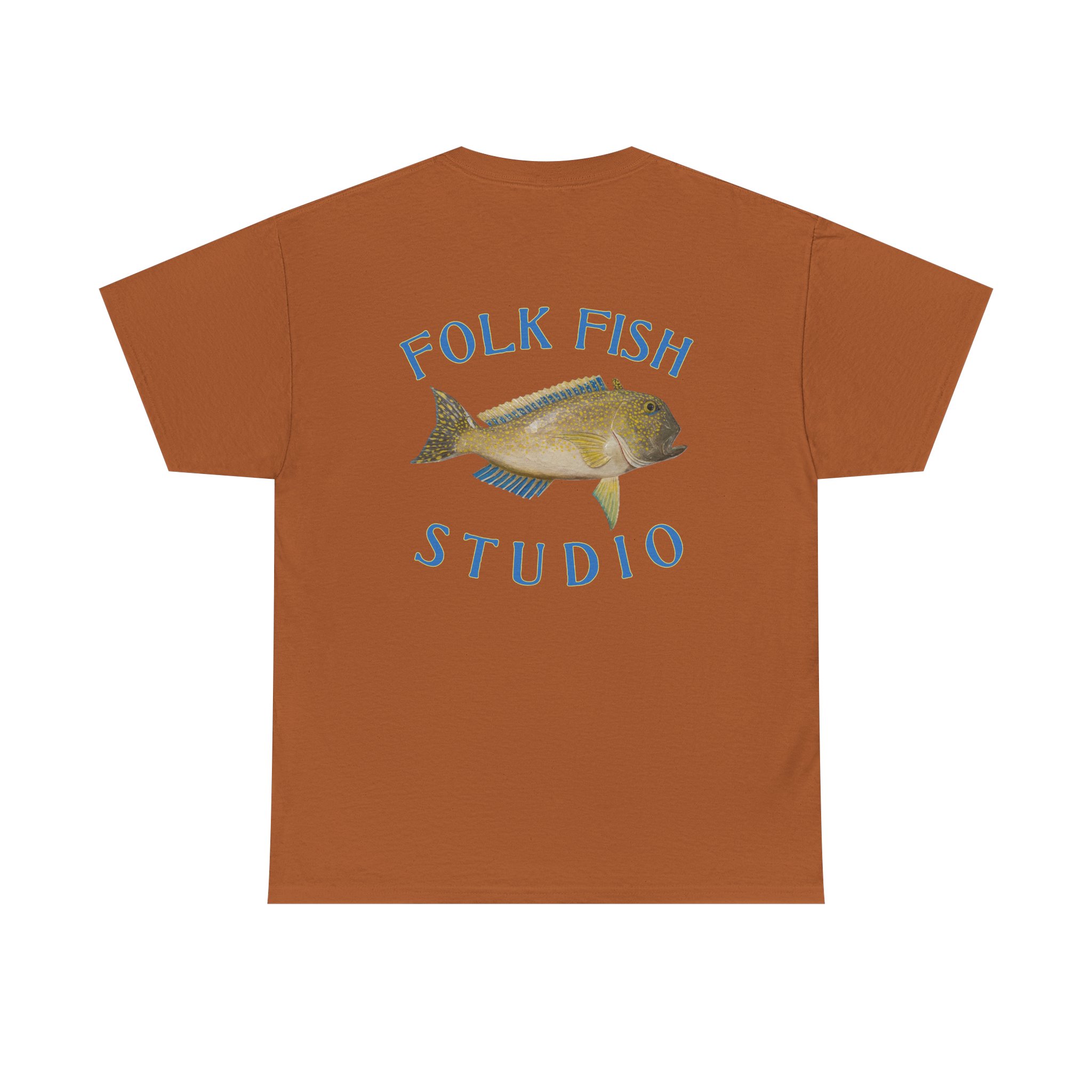 Golden Tile Folk Fish T-Shirt - Image 18