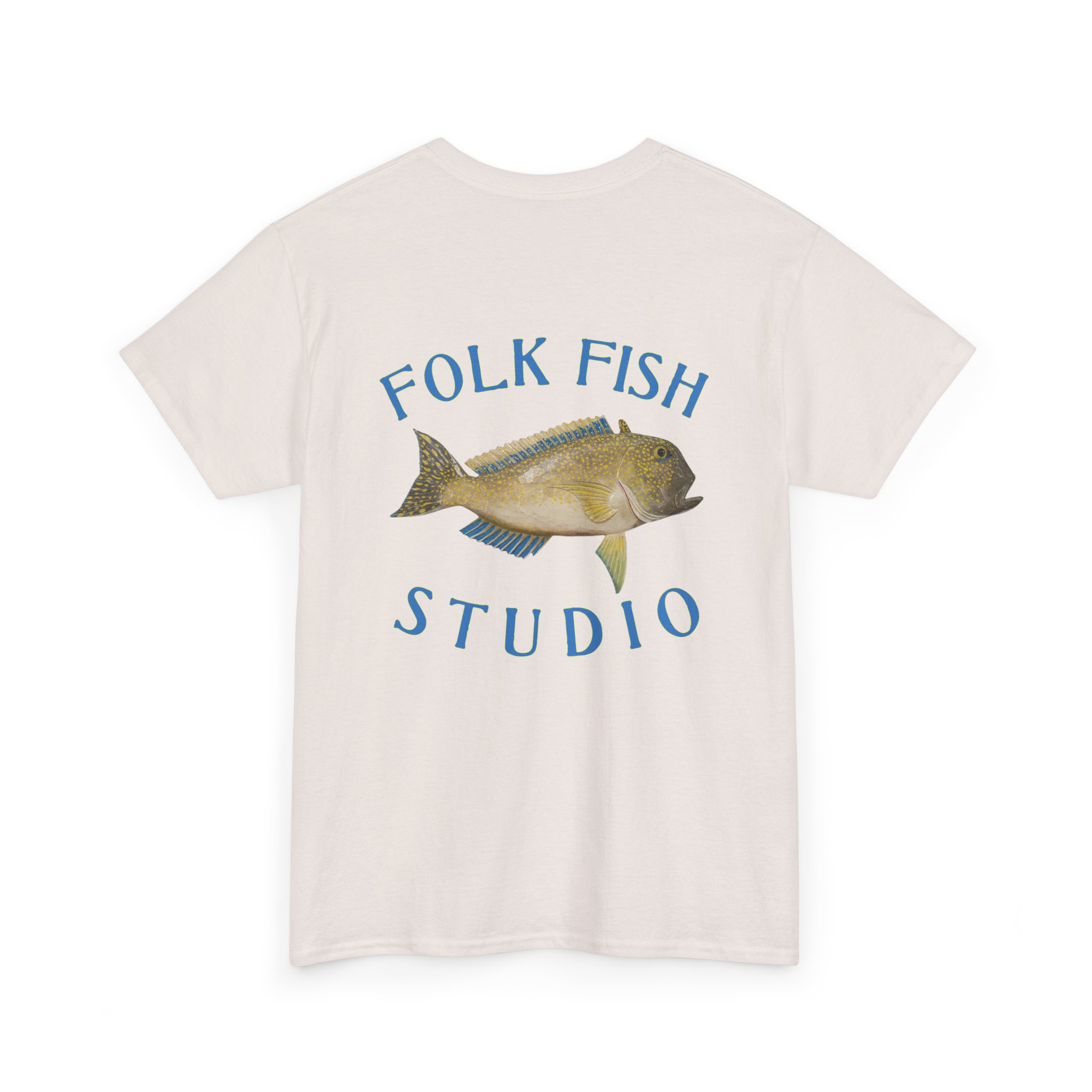 Golden Tile Folk Fish T-Shirt - Image 8