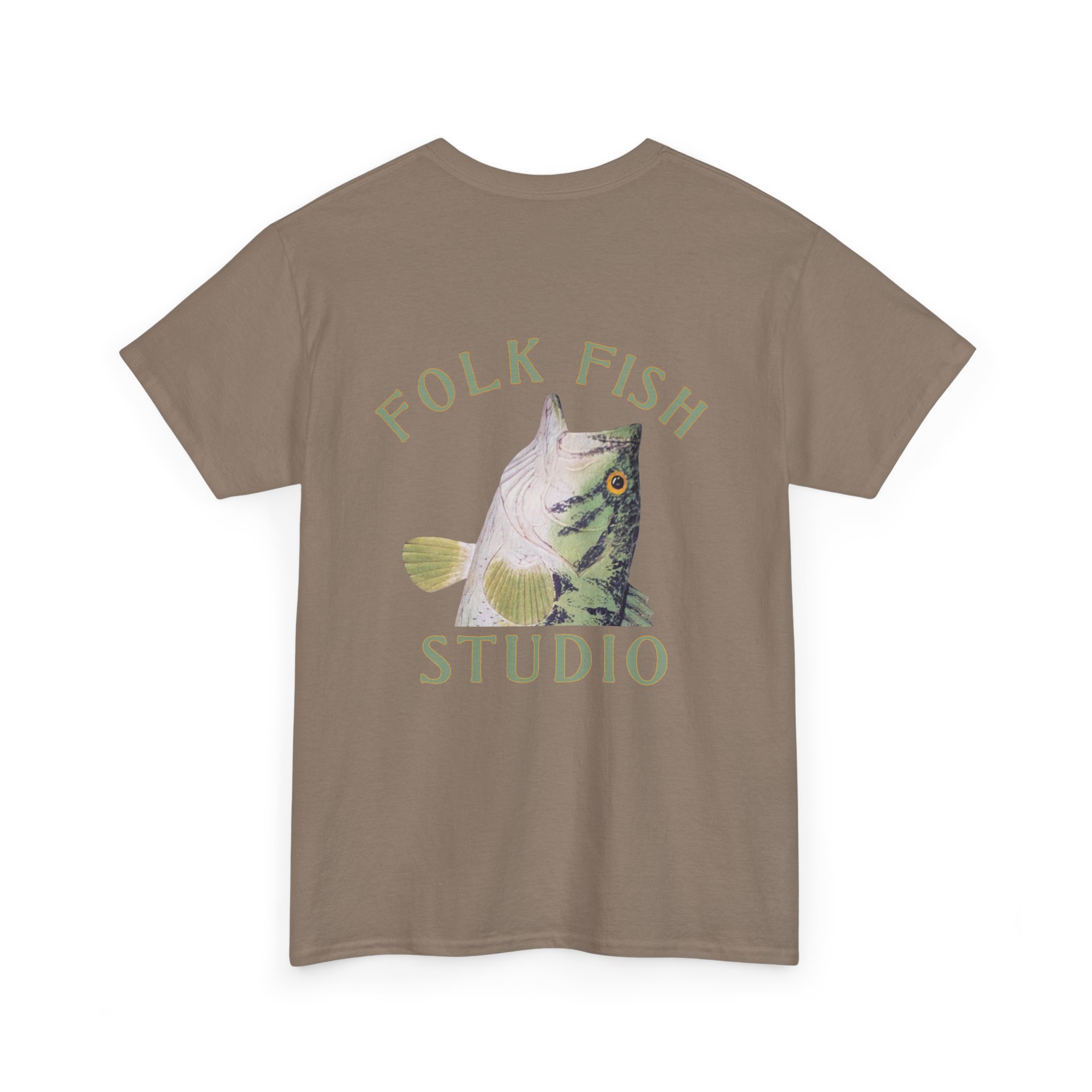Bucket Bass Folk Fish T-Shirt - Image 8