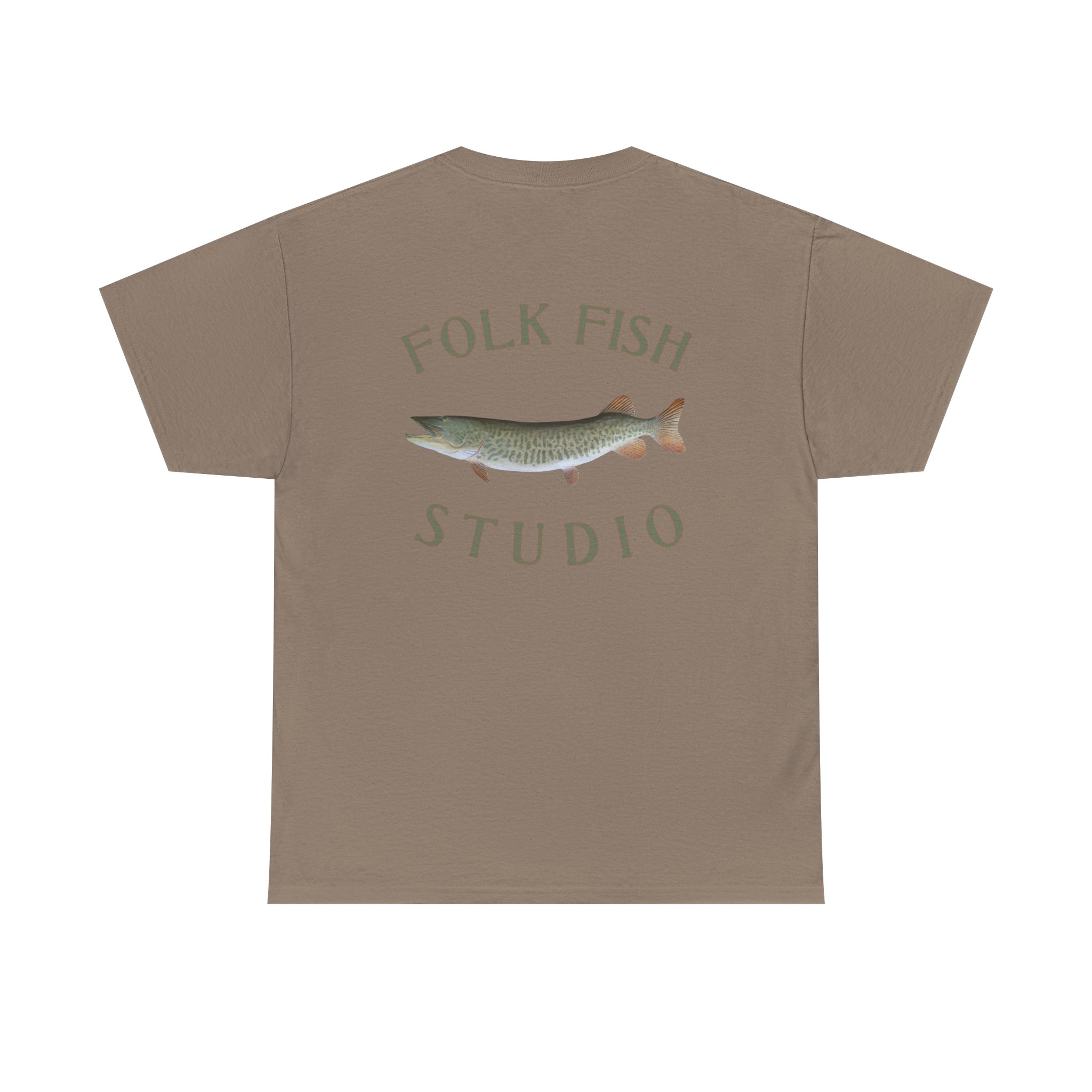 Water Wolf Muskellunge Folk Fish T-Shirt - Image 5