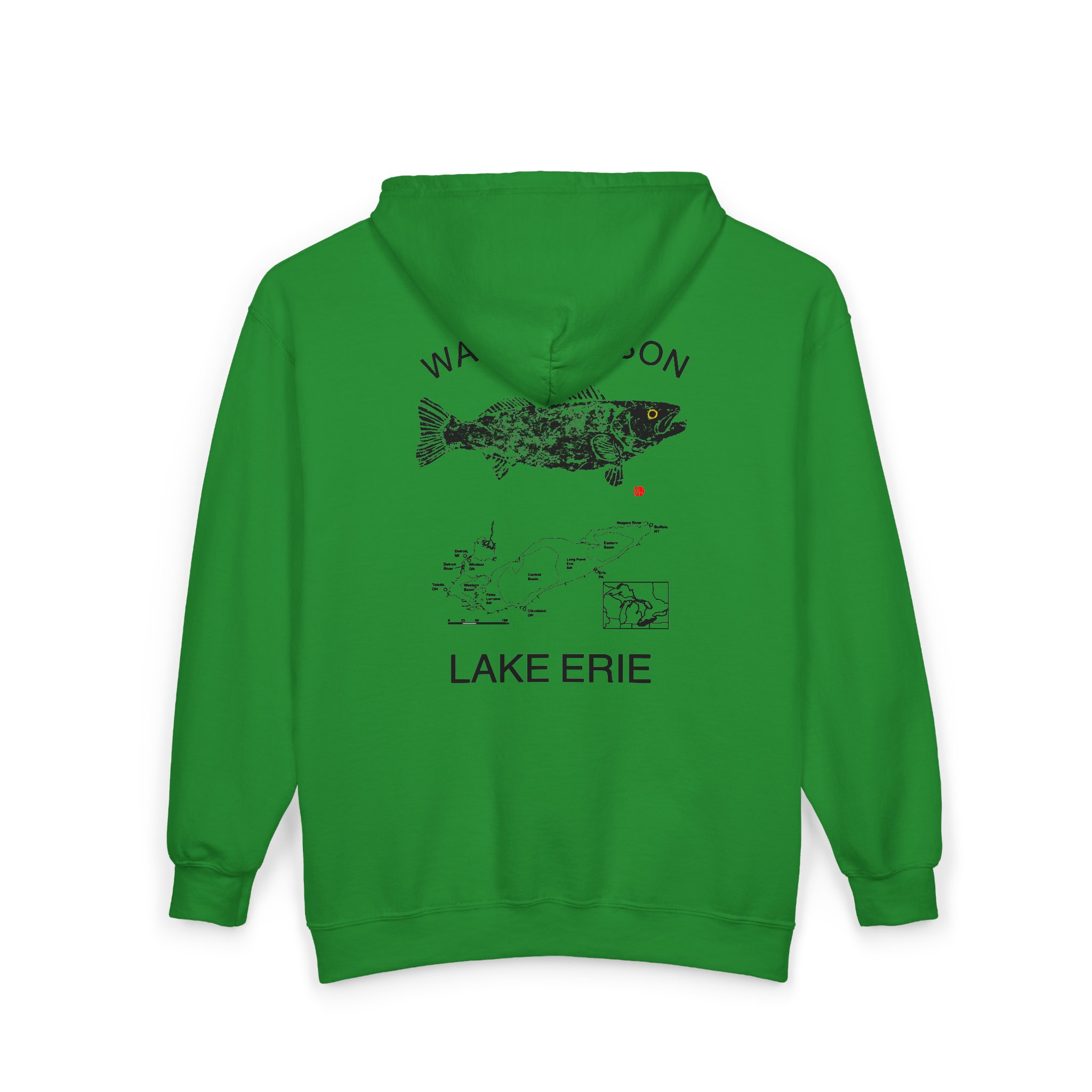 Lake Erie Walleye Hoodie — "Wally Season" Full-Zip Fishing Sweatshirt - Image 4