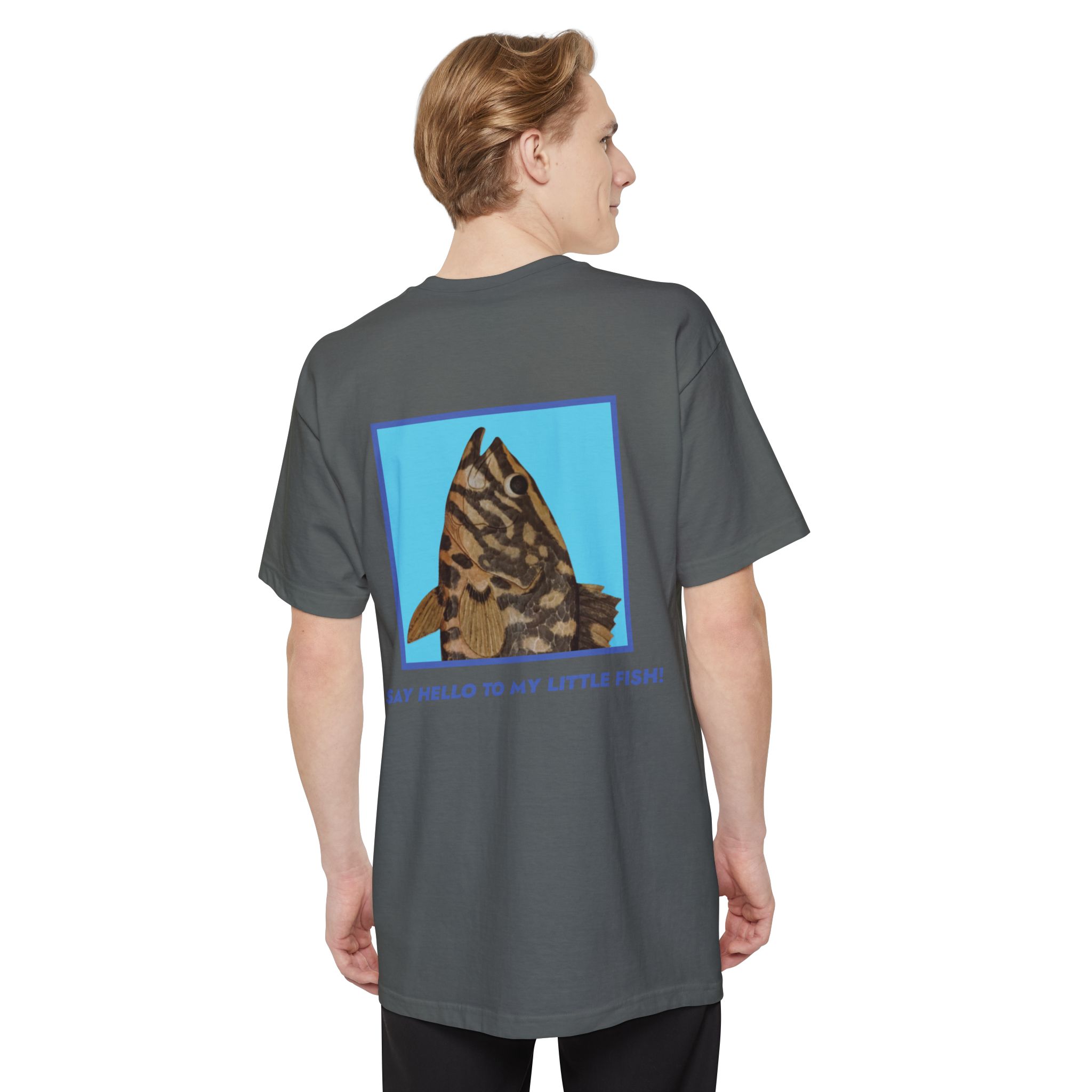 Big and Tall Say Hello to My Little Fish T-Shirt — Retro Fish Graphic Tee - Image 4