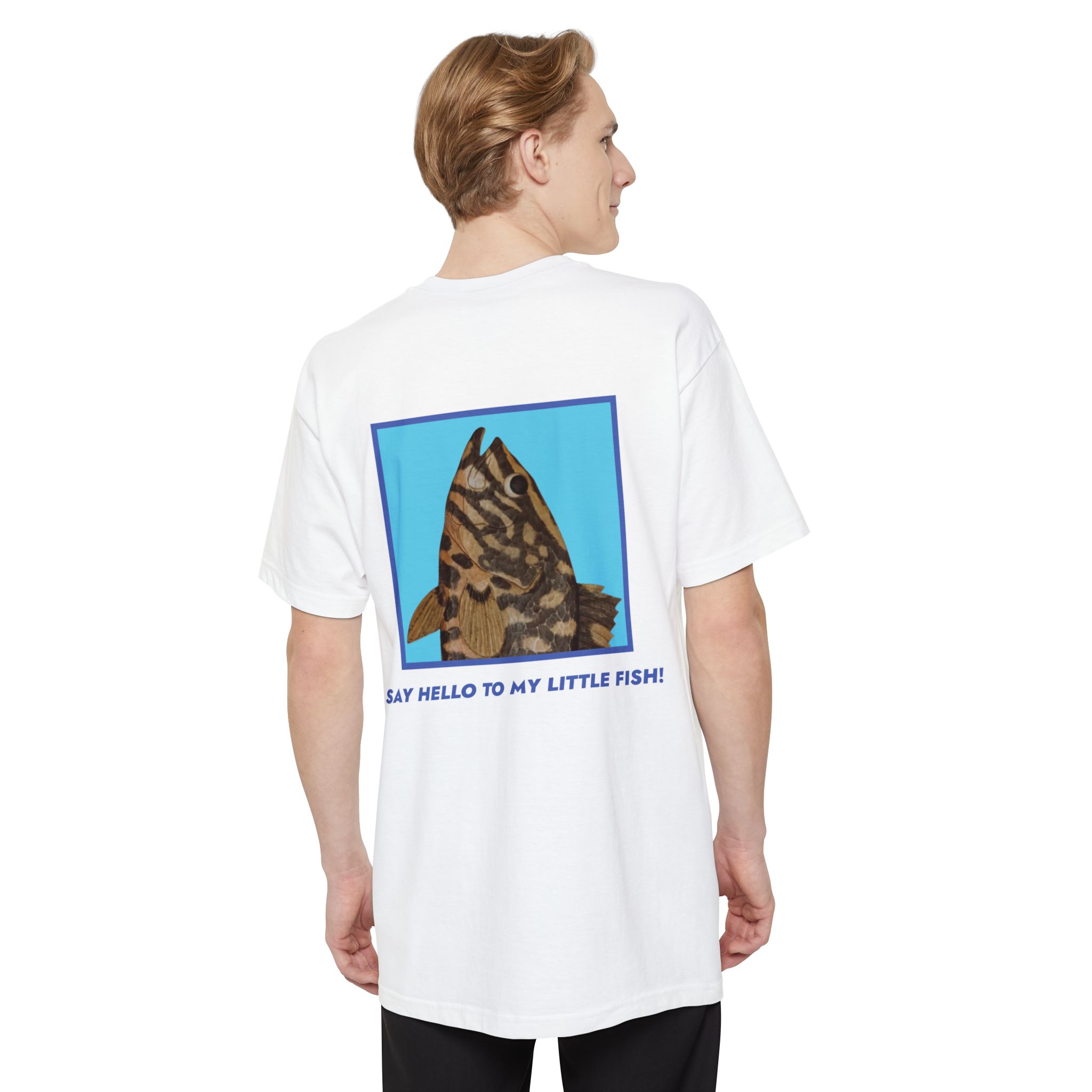 Big and Tall Say Hello to My Little Fish T-Shirt — Retro Fish Graphic Tee - Image 8