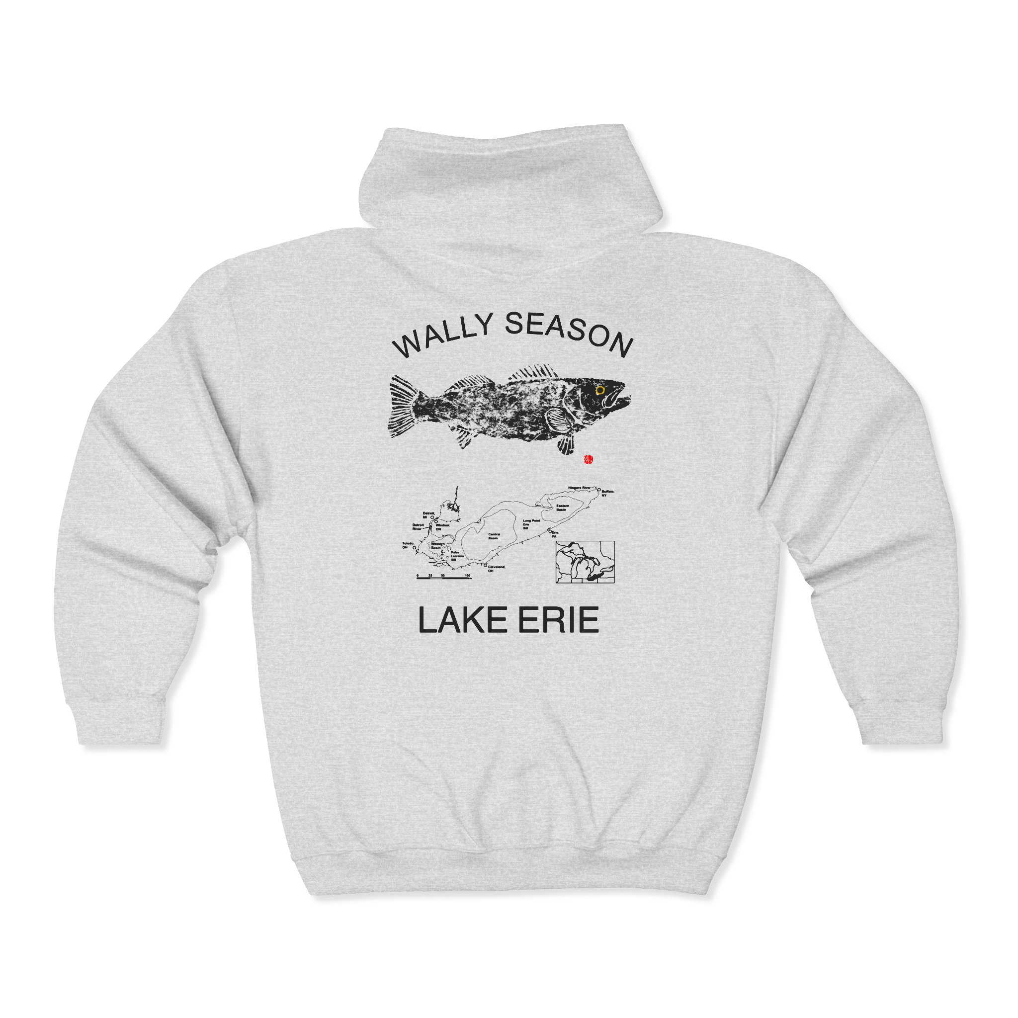 Lake Erie Walleye Hoodie — "Wally Season" Full-Zip Fishing Sweatshirt - Image 10