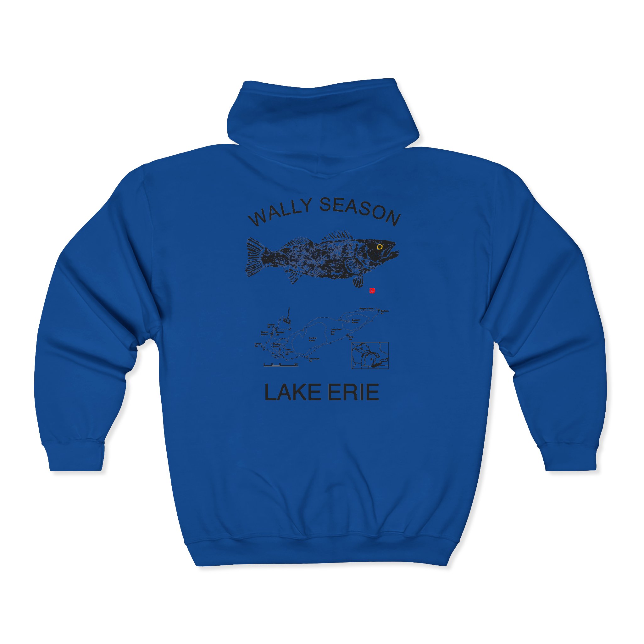 Lake Erie Walleye Hoodie — "Wally Season" Full-Zip Fishing Sweatshirt - Image 15