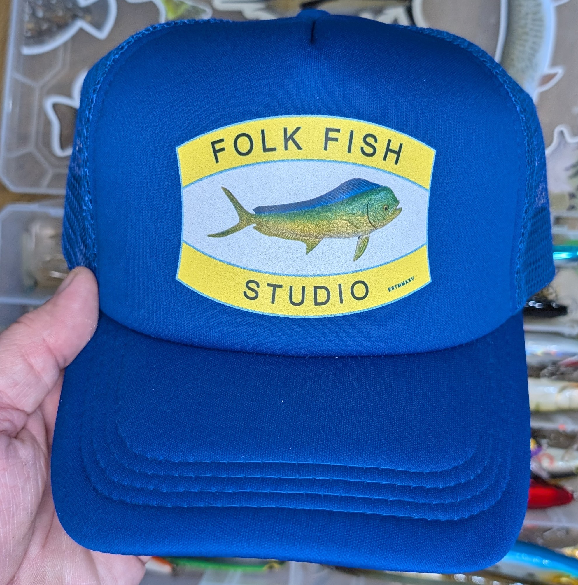 Folk Fish Studio Foam Trucker – Blue Mahi FREE SHIPPING and STICKER PACK